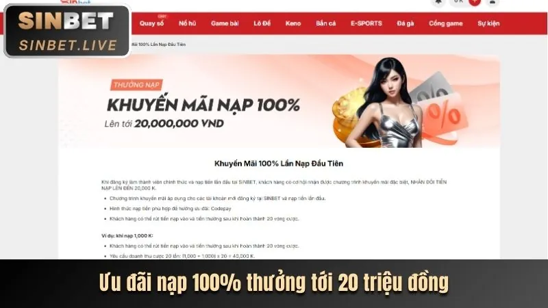 Tiền thưởng chào mừng cho người chơi mới tại 55vin casino thể thao